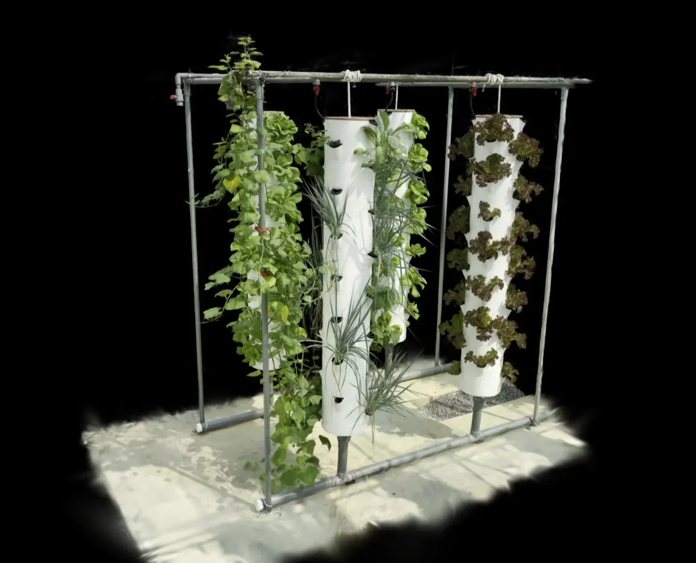 東海大學碳中和園區AI生成3D建模-7垂直式水耕種植系統