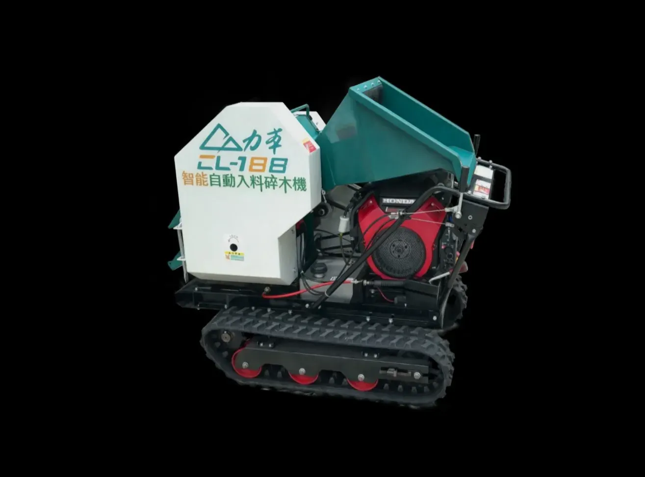 力本機械有限公司AI生成3D建模2-4力本牌CL-188 智能自動入料樹枝打碎機